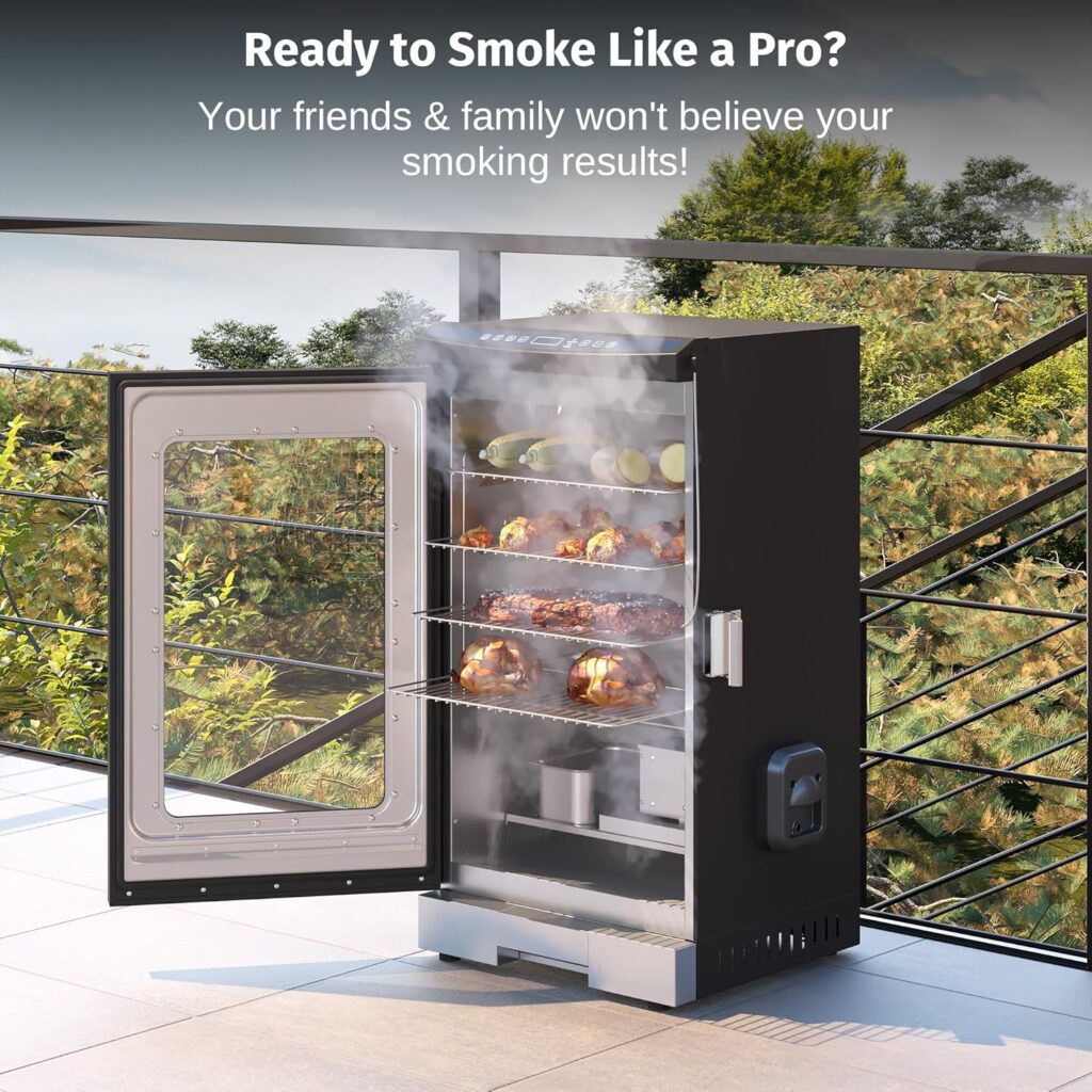 EAST OAK 30 Electric Smoker for Outdoors | Built-in Meat Probe  Up to 6× Longer Smokes on a Single Load | Side Chip Loader for Uninterrupted Smoking | Bigger Batches with 725 sq in Cooking Area