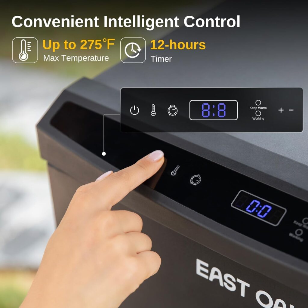 EAST OAK 30 Electric Smoker for Outdoors | Built-in Meat Probe  Up to 6× Longer Smokes on a Single Load | Side Chip Loader for Uninterrupted Smoking | Bigger Batches with 725 sq in Cooking Area