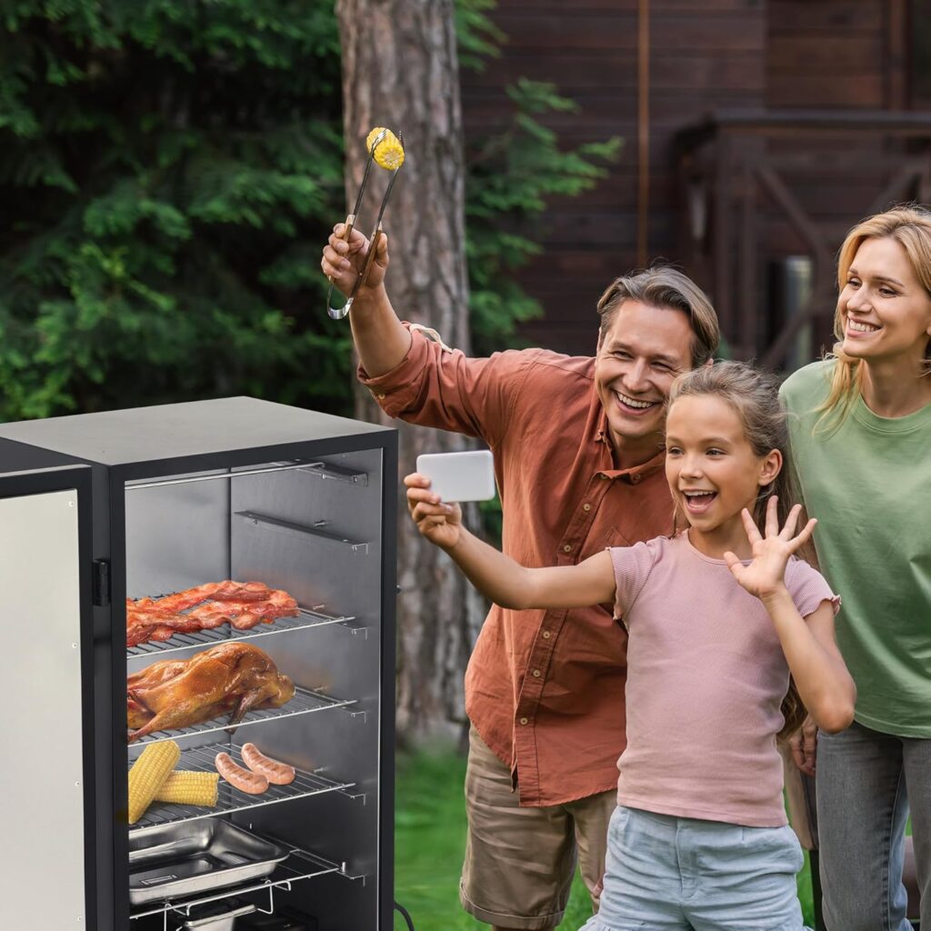 Royal Gourmet SE2805 28-Inch Analog Electric Smoker with 3 Cooking Grates, Outdoor Smoker with Adjustable Temperature Control  454 Sq. In. Cooking Area for Outdoor Backyard BBQ, Black