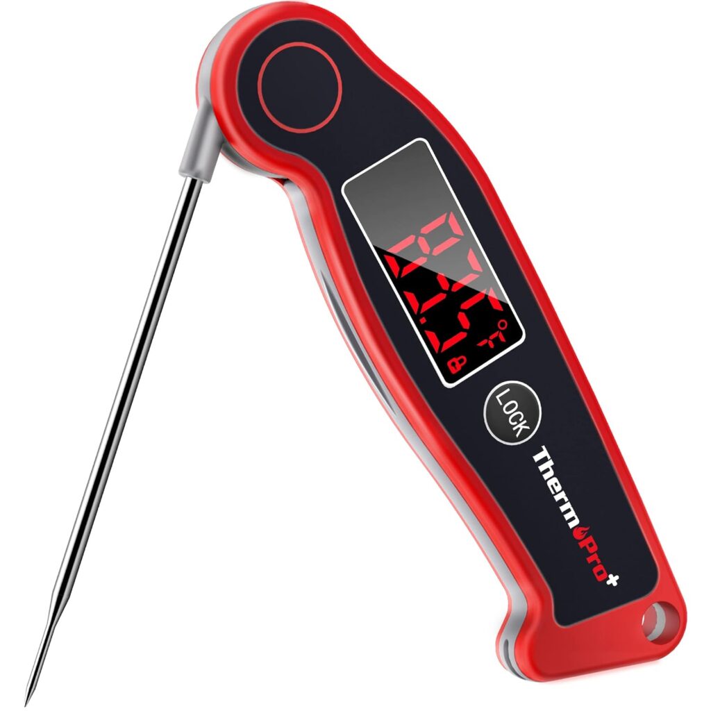 ThermoPro TP19 Waterproof Digital Meat Thermometer for Grilling with Ambidextrous Backlit  Thermocouple Instant Read Kitchen Cooking Food Thermometer for Candy Water Oil BBQ Grill Smoker