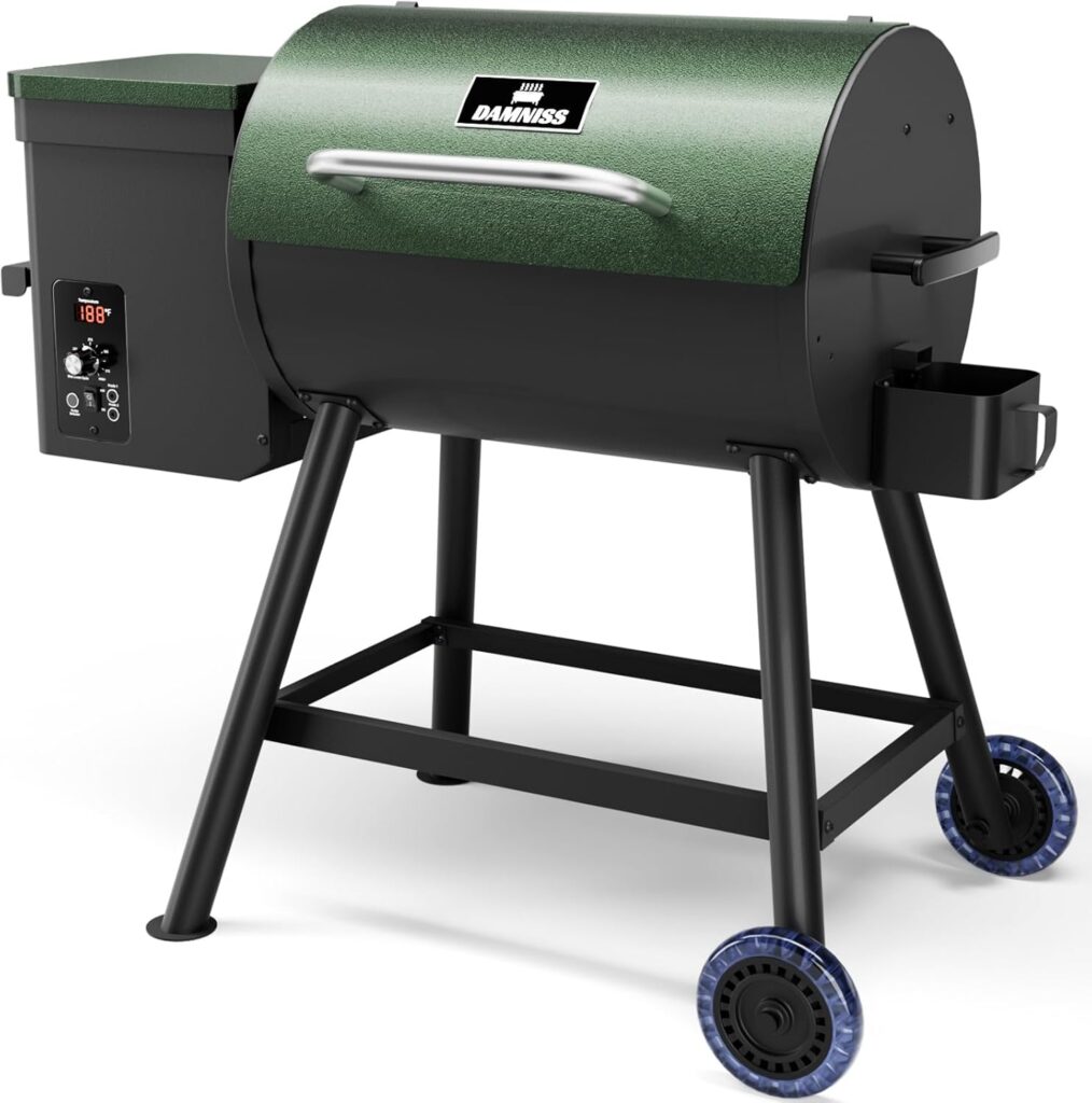Electric Wood Pellet Smoker Grill 8 In 1 BBQ Grills for Outdoor Grill with Auto Feed  PID Temperature Control (180-450°F) and Rain Cover 456 Sq.In Cook Area for Backyard New House Gifts