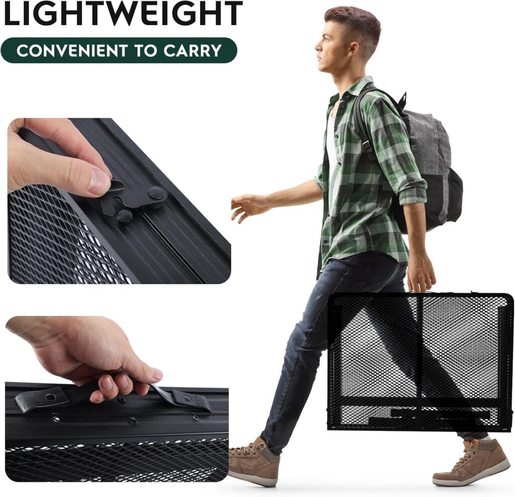 Portable Folding Grill Table with Sink for Outdoor, Lightweight Aluminum Frame Folding Grill Stand Picnic Table Camping Cooking BBQ, RV Picnic,2 Heights Adjustable(Black)