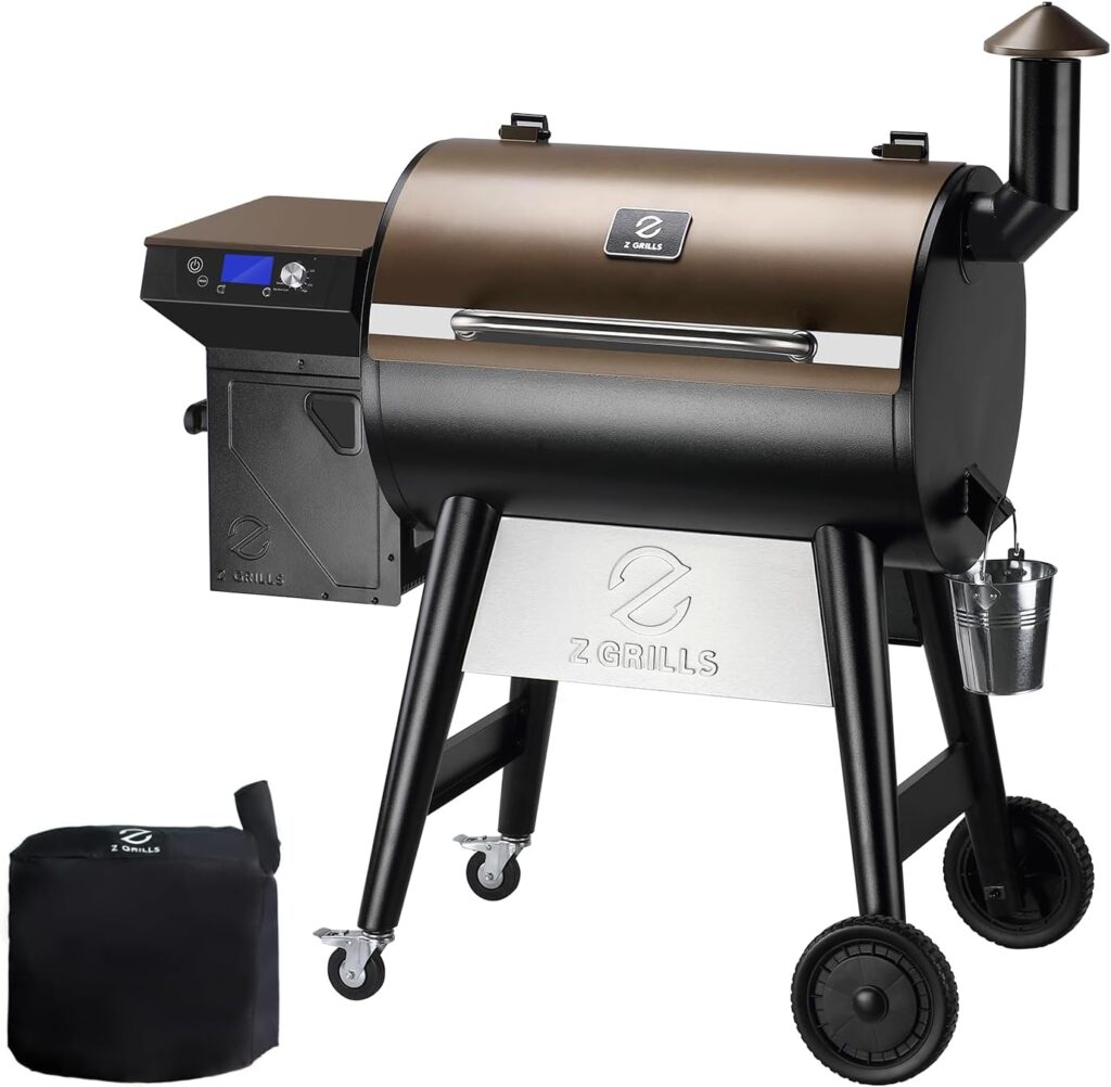 Z GRILLS Wood Pellet Grill  Smoker, 8-in-1 Outdoor BBQ Grill with PID 2.1 Controller, 697 sq in Cooking Area, 2 Meat Probes, LCD Screen, Rain Cover Included